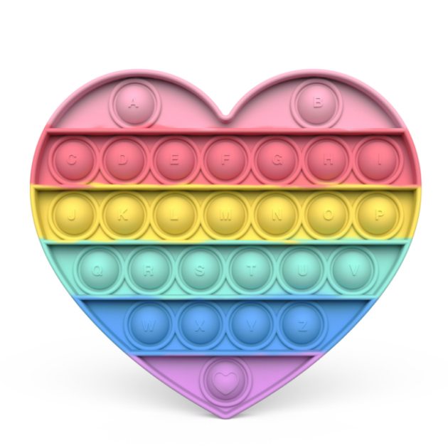 POP the BUBBLE - Fidget Toy HEART RAINBOW