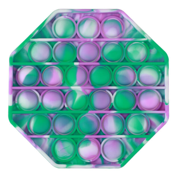 POP the BUBBLE - Fidget Toy OCTAGONAL TIE DYE GREEN/PURPLE