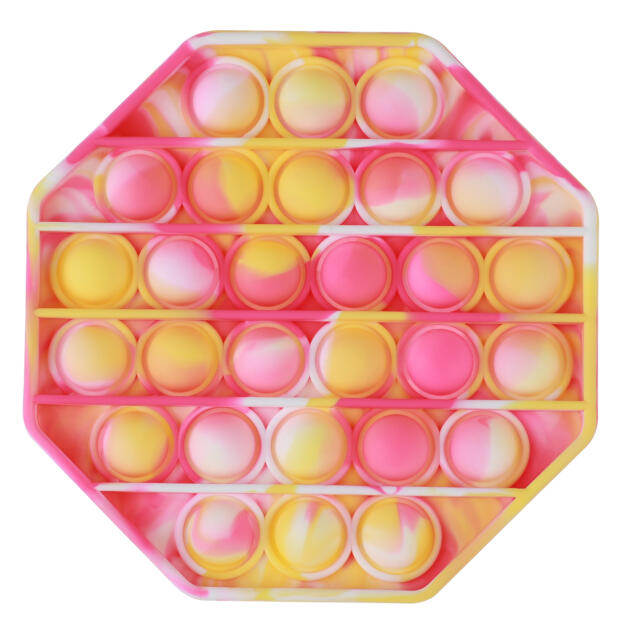 POP the BUBBLE - Fidget Toy OCTAGONAL TIE DYE YELLOW/PINK