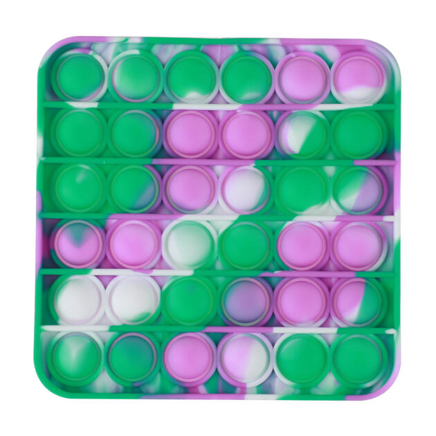 POP the BUBBLE - Fidget Toy SQUARE TIE DYE GREEN/PURPLE