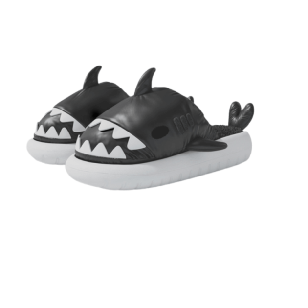 Adults Winter Style D Shark Slides